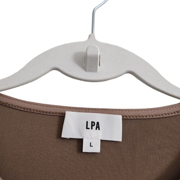 LPA Revolve Thalia Cardigan Top Large Brown Snap Button Long Sleeve Blouse - Picture 3 of 12